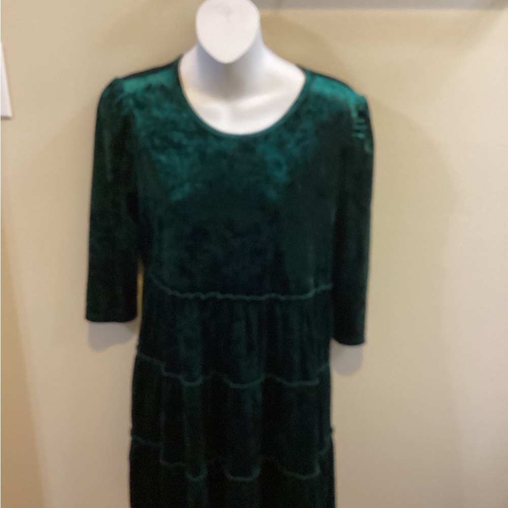 Elegant Green Velvet Dress